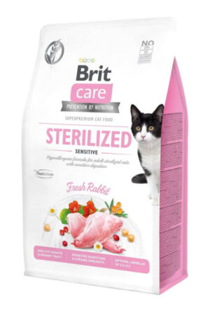 Brit Care Sterilized Sensitive Fresh Rabbit - беззерновий сухий корм для стерилізованих котів із чутливим травленням