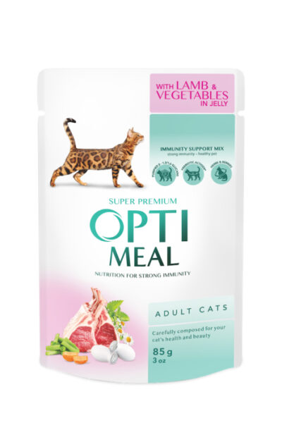 Optimeal Adult Cats Lamb & Vegetables - вологий корм з ягням та овочами для дорослих котів