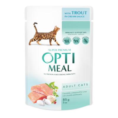 Optimeal Adult Cats Trout cream sause - вологий корм з фореллю в кремовому соусі для дорослих котів