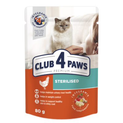Club 4 Paws - вологий корм з куркою для стерилізованих котів