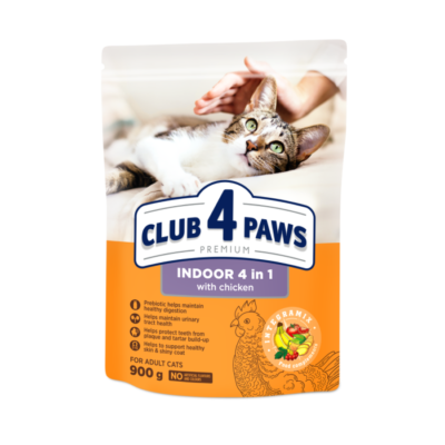 Club 4 Paws Adult Cats Indoor 4 in 1 - сухий корм для котів без доступу на вулицю