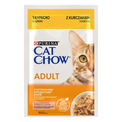 Cat Chow Adult З куркою та кабачками в желе для котів