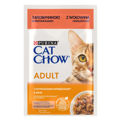 Cat Chow Adult З яловичиною та баклажанами в желе для котів