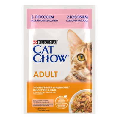 Cat Chow Adult З лососем та зеленою квасолею в желе для котів