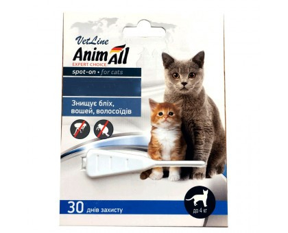 AnimAll VetLine Spot-On Краплі від бліх та кліщів для котів