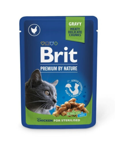 Brit Premium Шматочки з куркою для кастрованих котів