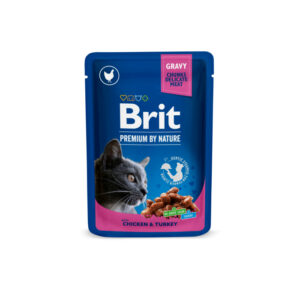 Brit Premium Шматочки з куркою та індичкою для котів