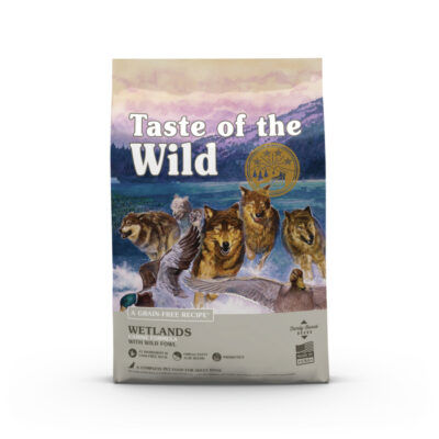 Taste of the Wild Wetlands Canine Formula Беззернова формула на основі м'яса качки з додаванням запеченої перепілки для дорослих собак усіх порід, які ведуть активний спосіб життя