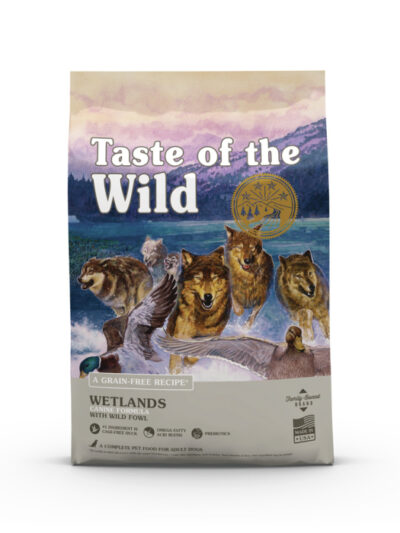 Taste of the Wild Wetlands Canine Formula Беззернова формула на основі м'яса качки з додаванням запеченої перепілки для дорослих собак усіх порід, які ведуть активний спосіб життя
