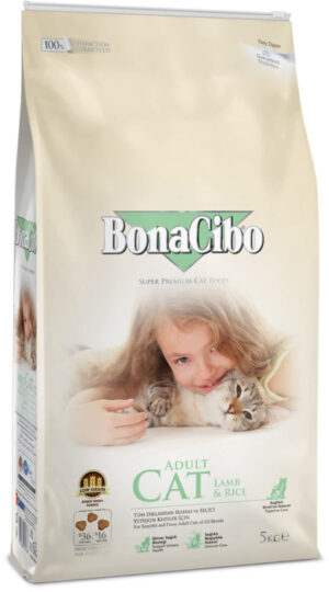 BonaCibo Adult Cat Lamb & Rice Сухий корм супер преміум класу з м'ясом ягняти та рисом для дорослих котів всіх порід з чутливим шлунком та вибагливих до їжі