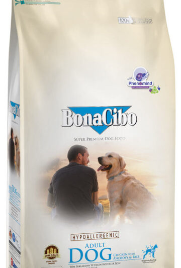 BonaCibo Adult Dog Chicken & Rice with Anchovy Сухий корм супер преміум класу з м'ясом курки, анчоусами та рисом для дорослих собак всіх порід